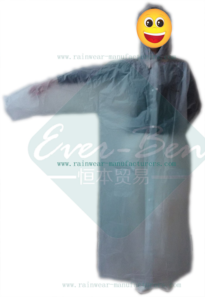 Transparent PVC poncho rain jacket